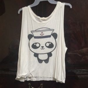 White Panda Muscle Tee/Tank Top